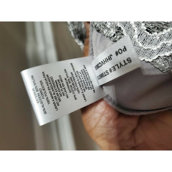 Jessica H Women's Gray Cotton Round Neck Long Sleeve Knee Length Dress Size 10 - Picture 11 of 11